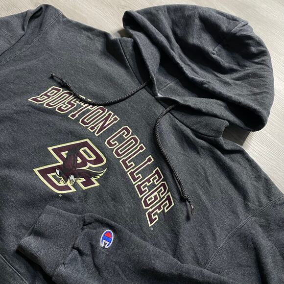 Boston College Eagles Champion Grey BC Logo Hoodie Size Medium - Picture 2 of 5